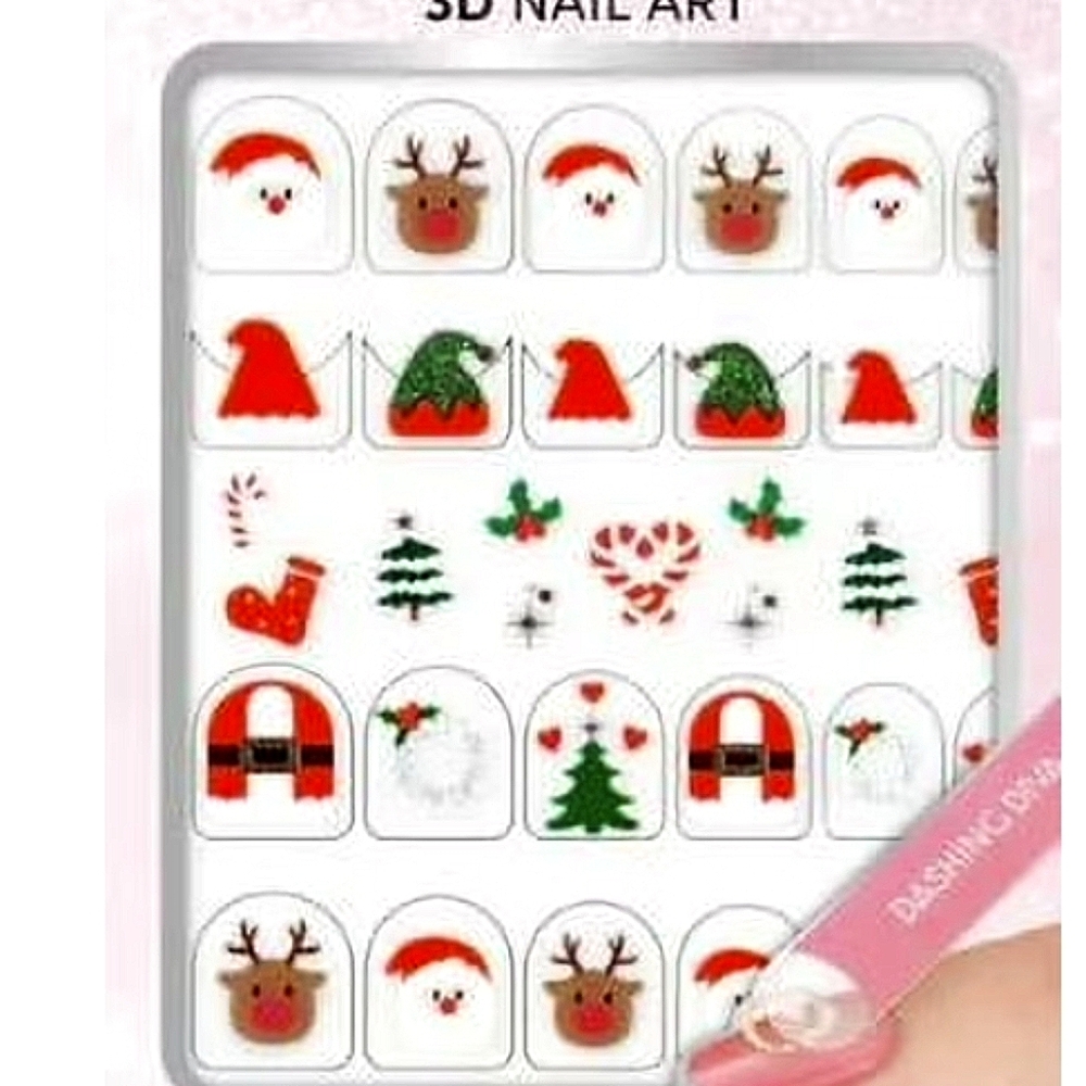 MAGIC PICK Nail Art Stickers Dashing Diva Holly Jamboree Santa Rudolph Reindeer